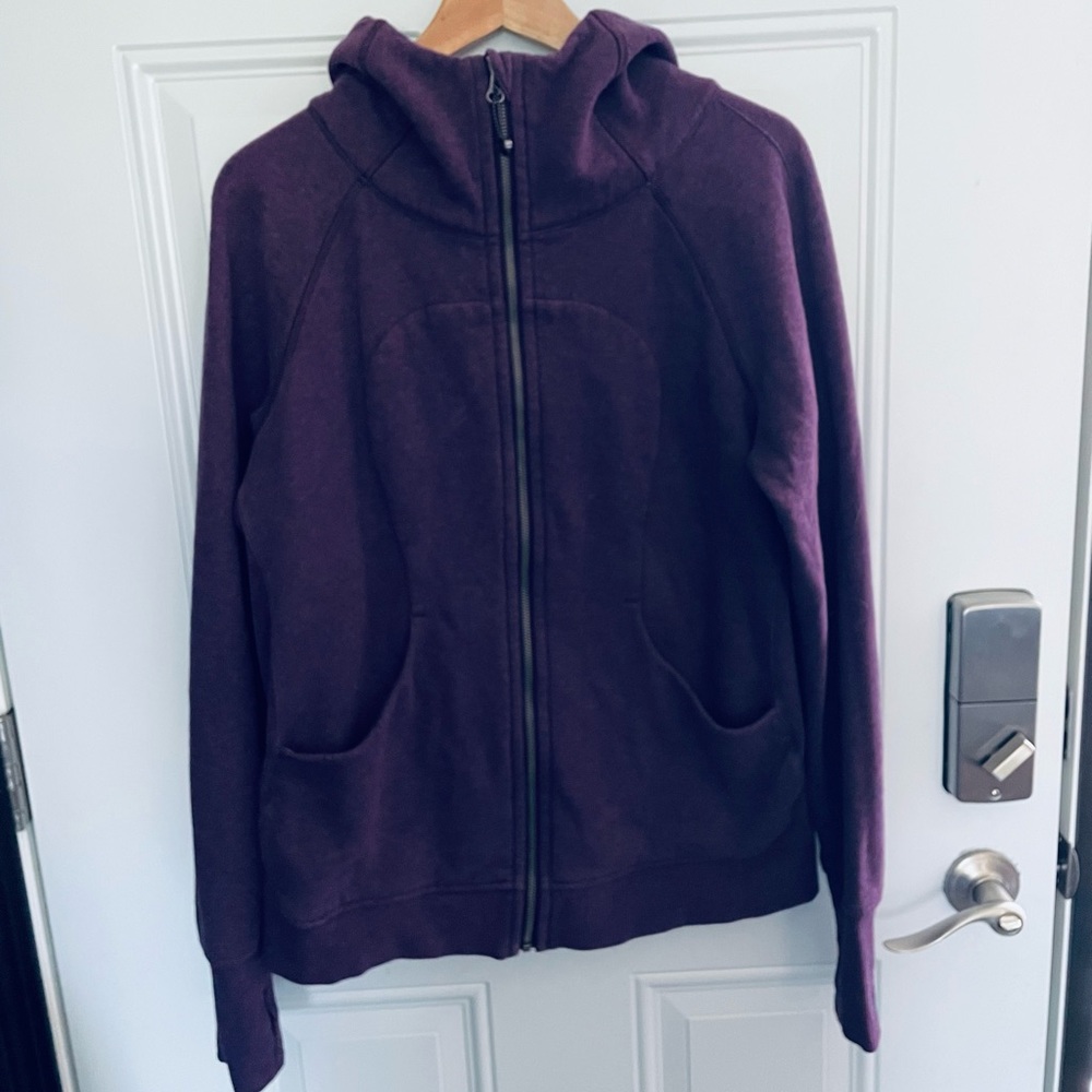 Lululemon zip hooded sweatshirt with logo size 12 purple